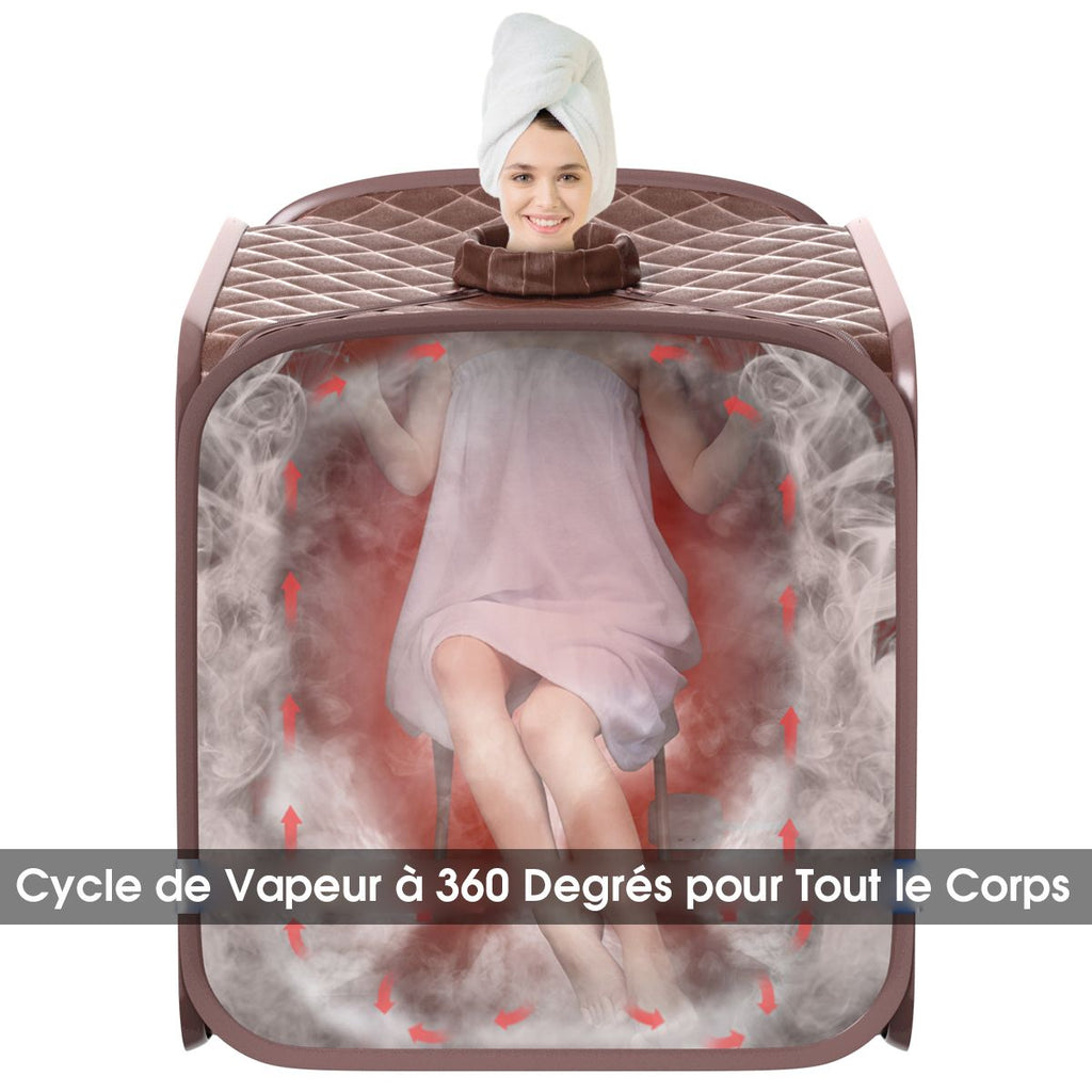 Sauna Spa à Vapeur Portable avec télécommande et accessoires