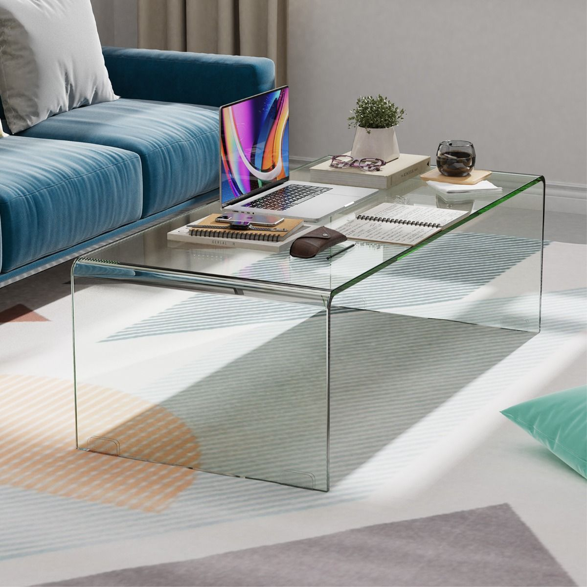 Table Basse en Verre Trempé – Design Minimaliste et Modulable
