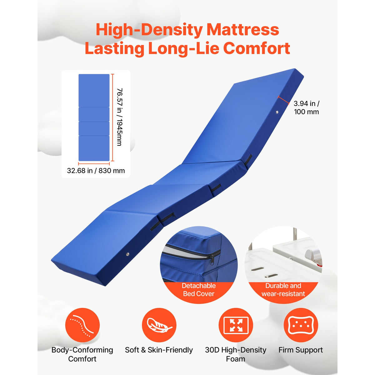 Lit médicalisé électrique 2 fonctions avec matelas haute densité