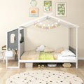 Lit Maison avec Bureau Intégré, Rangements et Tête de Lit Clôture