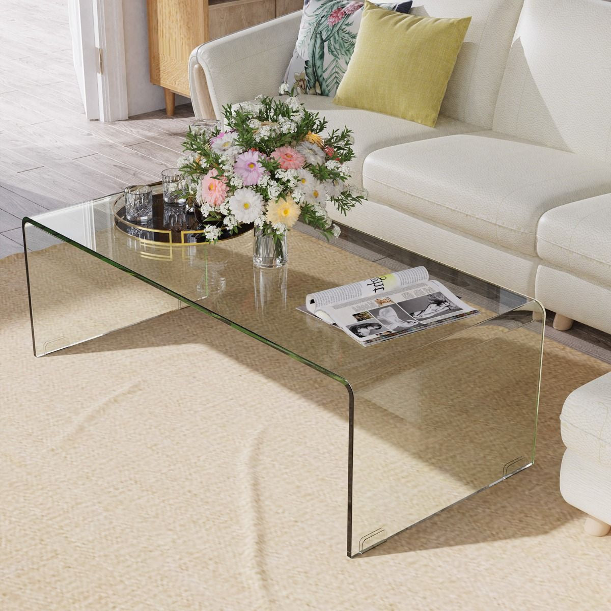 Table Basse en Verre Trempé – Design Minimaliste et Modulable