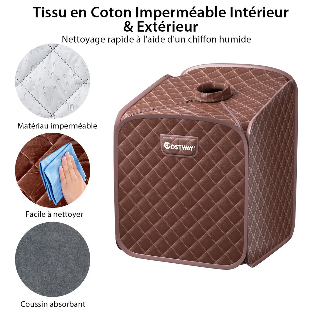 Sauna Spa à Vapeur Portable avec télécommande et accessoires